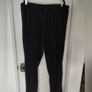 New York Laundry Black Velour Pull on Elastic Waist Lounge Pants Size 2X